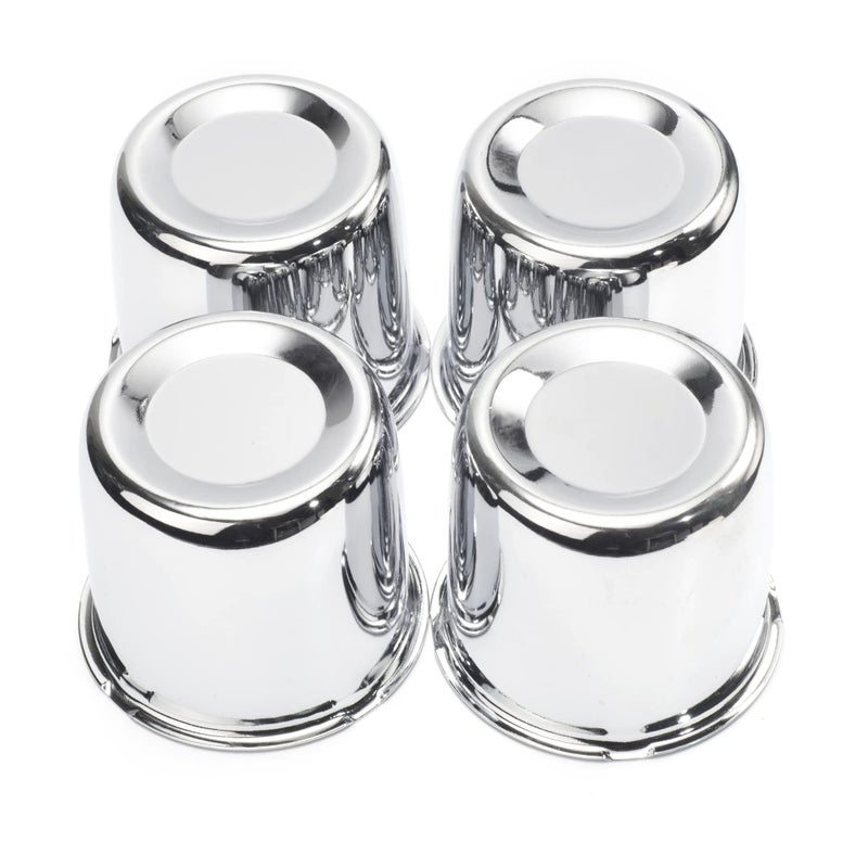 RTrhinoTuning 4PCS 3.31in Push Through Trailer Wheel Center Caps Hub Caps for 84mm/ 3.31" Truck Rim Bores Chrome Center Cap for Rims - Image 1